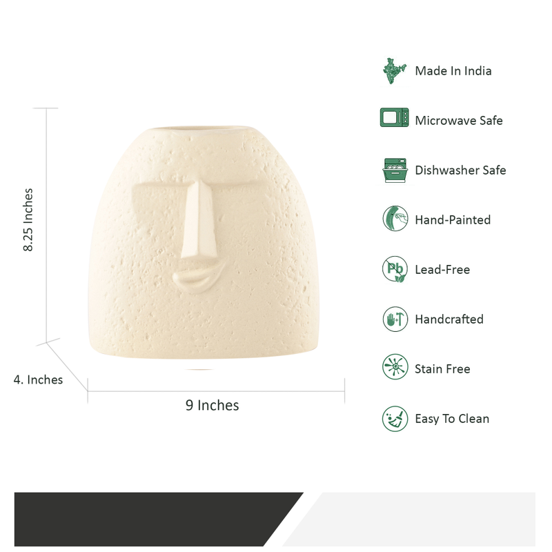 The Decor Lane Face Shaped Ceramic Vase set of 1