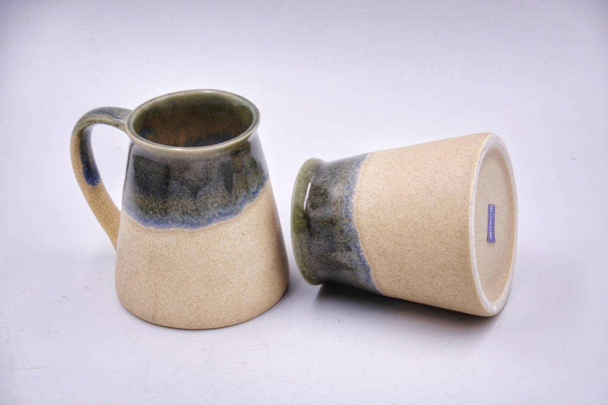Handmade Ceramic Studio Pottery Sea Green Cream Mug