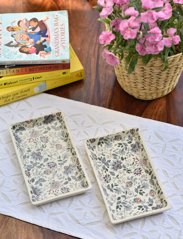 Handmade Ceramic Stoneware Platter (8*5inch) - Set Of 2